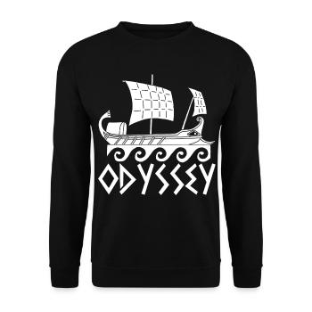 Die Reise des Odysseus (weiß) - Unisex Pullover - Schwarz - Vorne - Alina (178cm) & Michal (187cm)