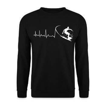 Surfer heartbeat - Unisex Sweatshirt - black - Front - Alina (178cm) & Michal (187cm)