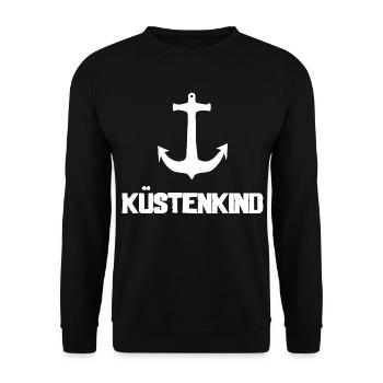 Küstenkind - Anker - Unisex Pullover - Schwarz - Vorne - Alina (178cm) & Michal (187cm)