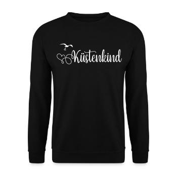 Küstenkind Mit Herz - Unisex Pullover - Schwarz - Vorne - Alina (178cm) & Michal (187cm)