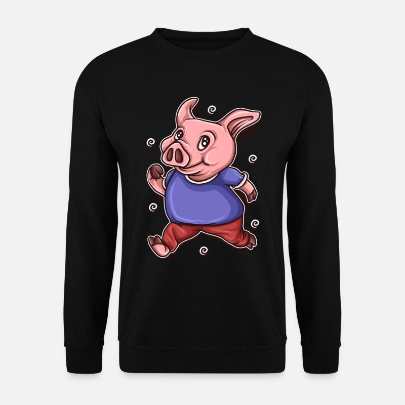Schwein Schweinchen Tshirt Kinder Süß Geschenk - Unisex Pullover - Schwarz