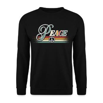 Paix Paix Liberté Pas de guerre Signe de paix - Sweat-shirt Unisexe - noir - Devant - Alina (178cm) & Michal (187cm)