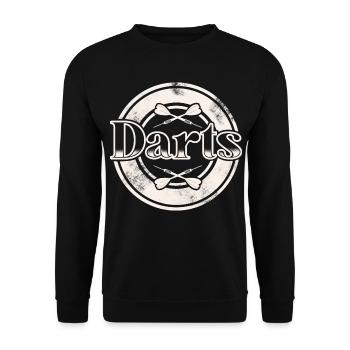 Dart Darten Darts - Unisex Pullover - Schwarz - Vorne - Alina (178cm) & Michal (187cm)