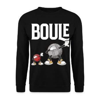 Dabbing Boulekugeln für Bouler boulen Boulesport - Unisex Pullover - Schwarz - Vorne - Alina (178cm) & Michal (187cm)
