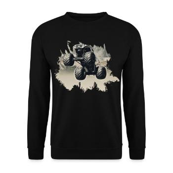 Camion monstre - Sweat-shirt Unisexe - noir - Devant - Alina (178cm) & Michal (187cm)