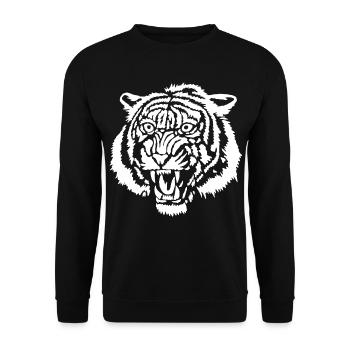 White tiger graffiti - Unisex Sweatshirt - black - Front - Alina (178cm) & Michal (187cm)