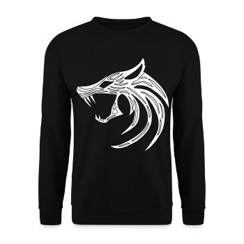 Loup démoniaque blanc - Sweat-shirt Unisexe - noir - Devant - Alina (178cm) & Michal (187cm)