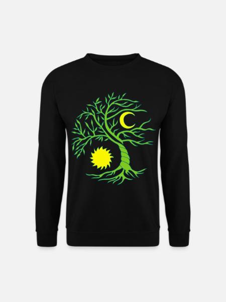 Baum des Lebens Sonne und Mond - Unisex Pullover - Schwarz