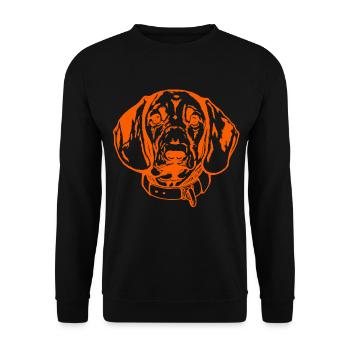BGS Portrait - orange - Unisex Pullover - Schwarz - Vorne - Alina (178cm) & Michal (187cm)