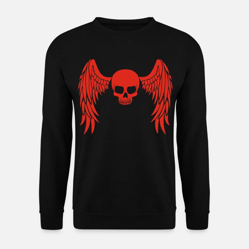 Red winged skull - Unisex Sweatshirt - black