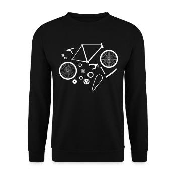 Fahrrad Einzelteile - Unisex Pullover - Schwarz - Vorne - Alina (178cm) & Michal (187cm)