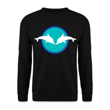 Dolphin Dolphins - Unisex Sweatshirt - black - Front - Alina (178cm) & Michal (187cm)