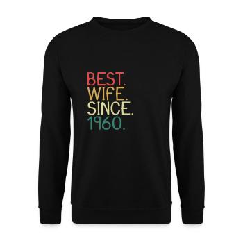Beste Ehefrau Seit 1960 - Jahrestag Geschenk - Unisex Pullover - Schwarz - Vorne - Alina (178cm) & Michal (187cm)