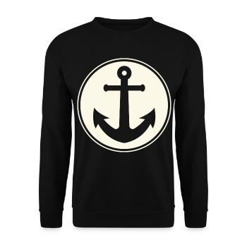 Anchor Captain Sailing Sailor - Unisex Sweatshirt - black - Front - Alina (178cm) & Michal (187cm)