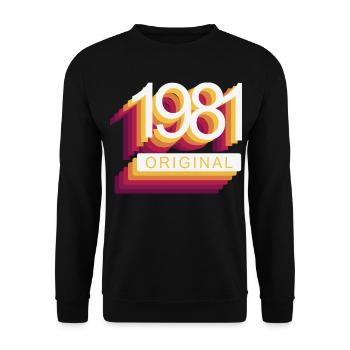 Born in 1981 - Unisex Sweatshirt - black - Front - Alina (178cm) & Michal (187cm)