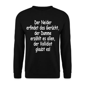 SSW26 Der Neider erfindet das Gerücht, der Dumme - Unisex Pullover - Schwarz - Vorne - Alina (178cm) & Michal (187cm)