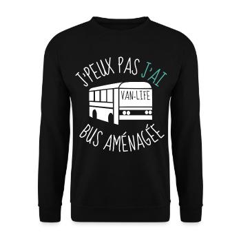 j peux pas j ai bus aménagée - Sweat-shirt Unisexe - noir - Devant - Alina (178cm) & Michal (187cm)