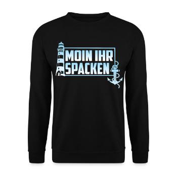 MOIN IHR SPACKEN - Unisex Pullover - Schwarz - Vorne - Alina (178cm) & Michal (187cm)