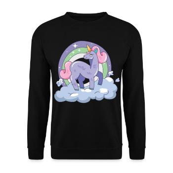 Unicorn on cloud nine - Unisex Sweatshirt - black - Front - Alina (178cm) & Michal (187cm)