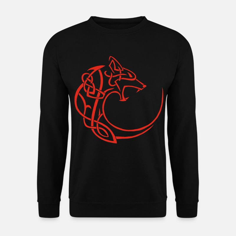 Roter Mondwolf - Unisex Pullover - Schwarz