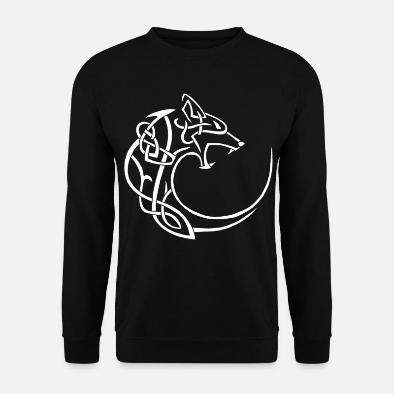 Weißer Mondwolf - Unisex Pullover - Schwarz