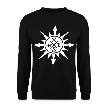White sun and compass - Unisex Sweatshirt - black - Front - Alina (178cm) & Michal (187cm)