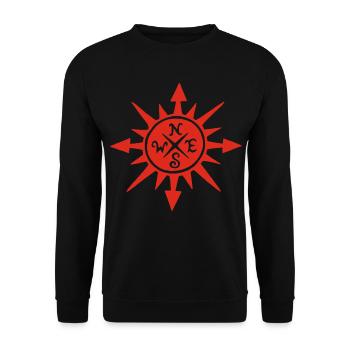 Red sun and compass - Unisex Sweatshirt - black - Front - Alina (178cm) & Michal (187cm)
