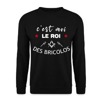 C'est Moi Le Roi Des Bricolos - Sweat-shirt Unisexe - noir - Devant - Alina (178cm) & Michal (187cm)