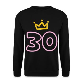 30th birthday Krone 30 years - Unisex Sweatshirt - black - Front - Alina (178cm) & Michal (187cm)