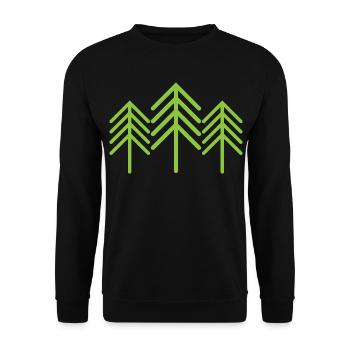 Arbres Symbole Forêt Minimalisme Icône verte - Sweat-shirt Unisexe - noir - Devant - Alina (178cm) & Michal (187cm)