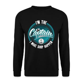 Capitaine Voilier Bateau à moteur Bateau Marin - Sweat-shirt Unisexe - noir - Devant - Alina (178cm) & Michal (187cm)