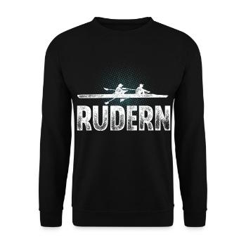 Rudern Ruderer Ruderboot - Unisex Pullover - Schwarz - Vorne - Alina (178cm) & Michal (187cm)