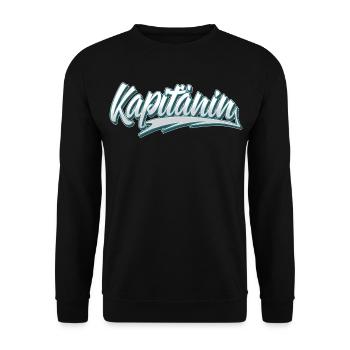 Kapitänin Segeln Boot Bootfahren Seglerin - Unisex Pullover - Schwarz - Vorne - Alina (178cm) & Michal (187cm)