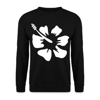 Flower White White Flower Flowers White Hibiscus - Unisex Sweatshirt - black - Front - Alina (178cm) & Michal (187cm)