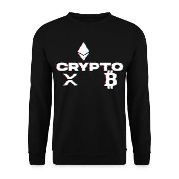 Crypto Glitch - Unisex Pullover - Schwarz - Vorne - Alina (178cm) & Michal (187cm)