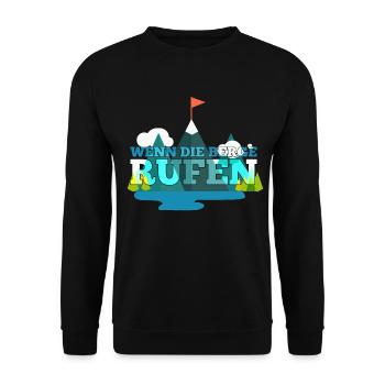 Wenn die Berge rufen Geschenk - Unisex Pullover - Schwarz - Vorne - Alina (178cm) & Michal (187cm)