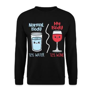 72 % Wine Body – Wine Lover Funny - Unisex Sweatshirt - black - Front - Alina (178cm) & Michal (187cm)