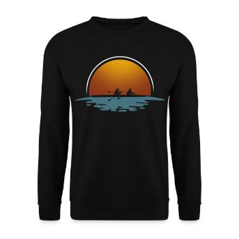 Rowing Rower Rowing Boat - Unisex Sweatshirt - black - Front - Alina (178cm) & Michal (187cm)
