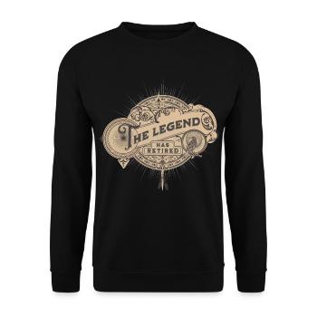 La Légende a retiré sa pension de retraite - Sweat-shirt Unisexe - noir - Devant - Alina (178cm) & Michal (187cm)