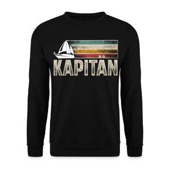 Kapitän Retro Vintage - Unisex Pullover - Schwarz - Vorne - Alina (178cm) & Michal (187cm)
