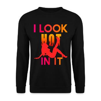 I Look Hot In It - Unisex Pullover - Schwarz - Vorne - Alina (178cm) & Michal (187cm)