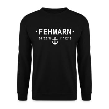 Fehmarn Koordinaten - Unisex Pullover - Schwarz - Vorne - Alina (178cm) & Michal (187cm)