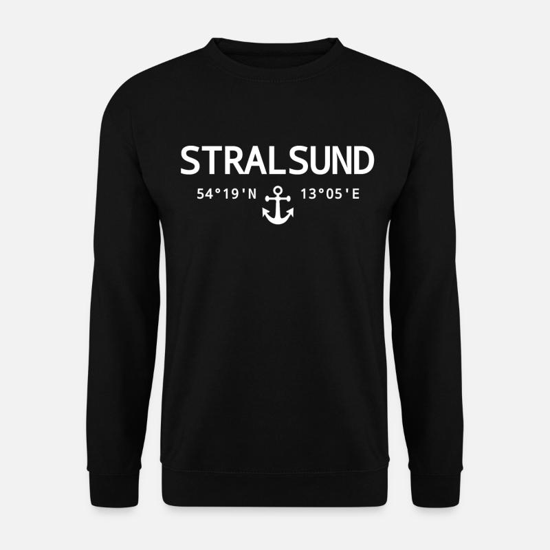 Stralsund Koordinaten - Unisex Pullover - Schwarz