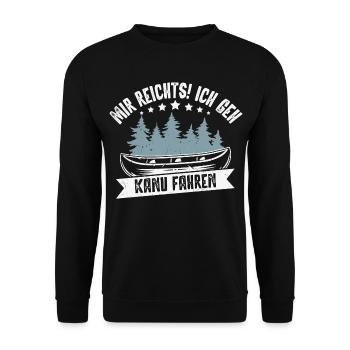 Kanu Kanufahrer Kanufahren - Unisex Pullover - Schwarz - Vorne - Alina (178cm) & Michal (187cm)
