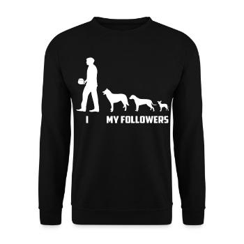 Hunde Follower - Unisex Pullover - Schwarz - Vorne - Alina (178cm) & Michal (187cm)