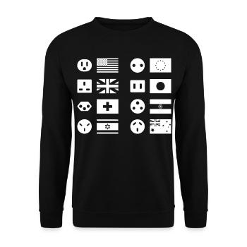 Steckdosen - Unisex Pullover - Schwarz - Vorne - Alina (178cm) & Michal (187cm)