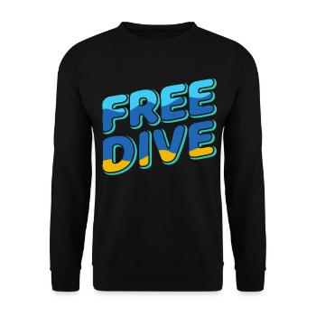 Freedive - One Breath Diving - Freediving World - Unisex Pullover - Schwarz - Vorne - Alina (178cm) & Michal (187cm)
