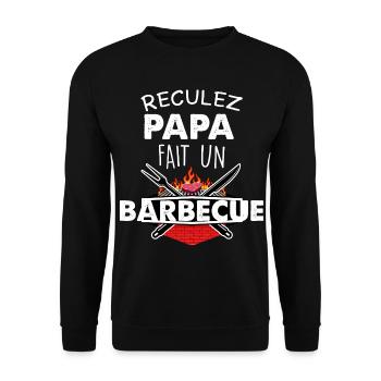 Papa et Barbecue Humour Grillade - Sweat-shirt Unisexe - noir - Devant - Alina (178cm) & Michal (187cm)