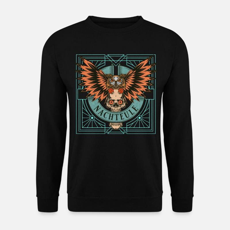 Nachteule Schädel Pank - Unisex Pullover - Schwarz
