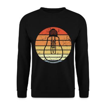 Vintage Glühbirne - Unisex Pullover - Schwarz - Vorne - Alina (178cm) & Michal (187cm)
